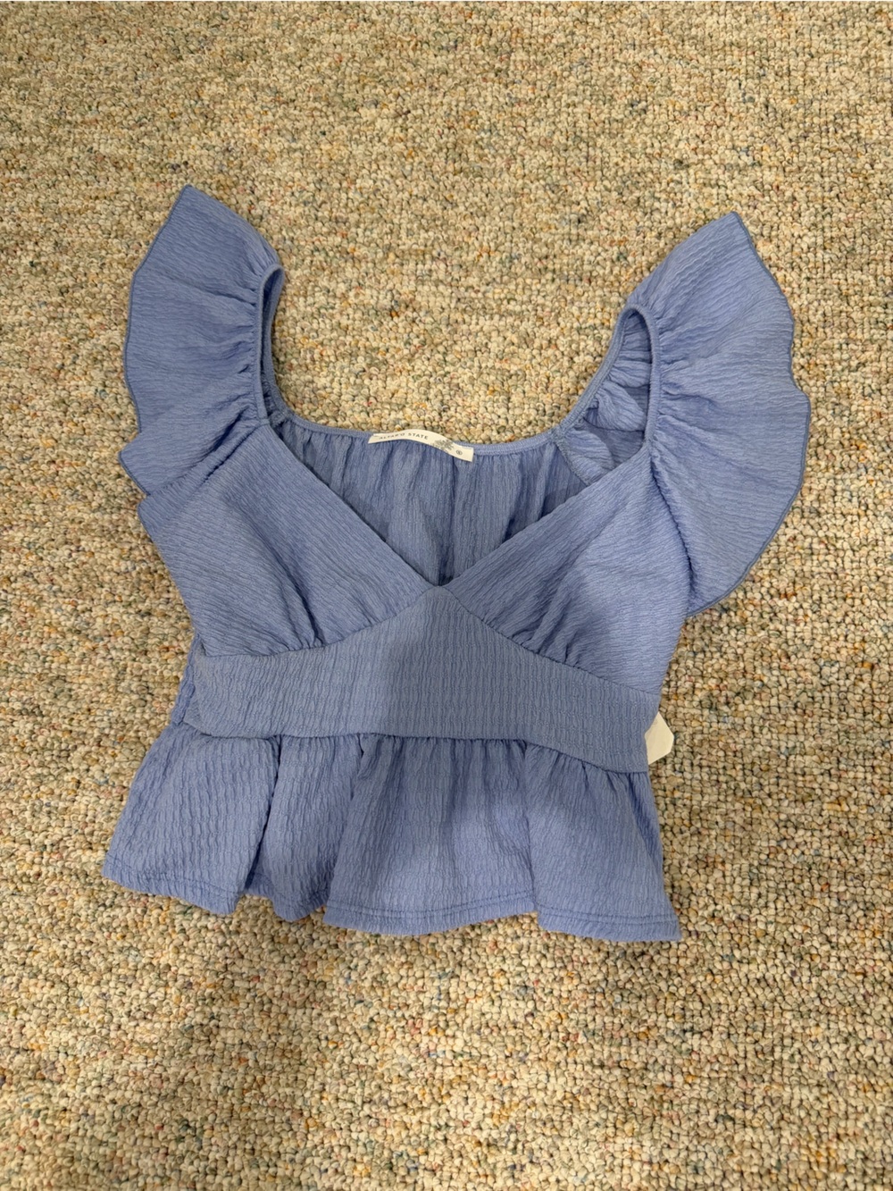 Lavender Strapless Ruffled Crop Top